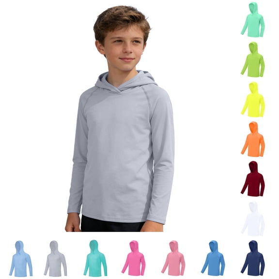 Boy Hoodies Long Sleeve Rash Guard Shirts Boys Quick Dry Sun Shirt Boy Swim Shirt Boys Swimsuit Size 11-12 Years
