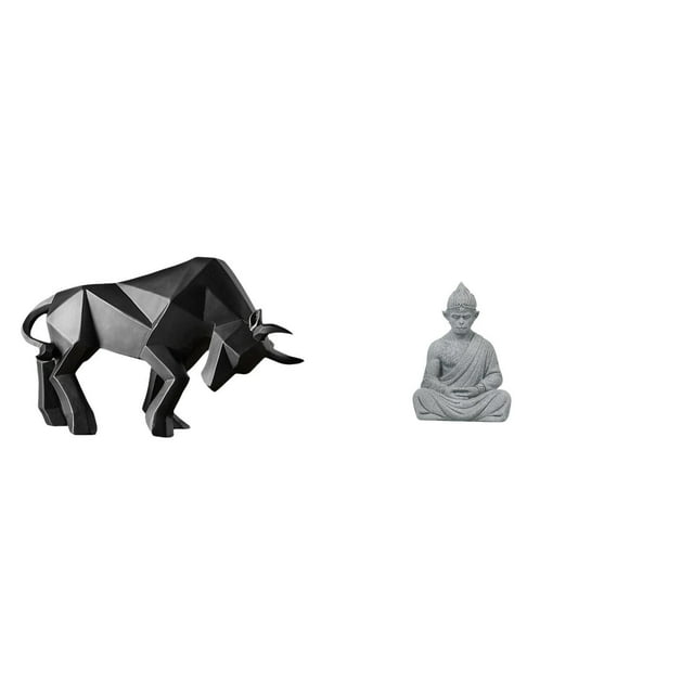 Estatua de toro,Estatua de toro,figura decorativa para escritorio,Estatua de mono,Estatua de Buda Mono para Interior y Exterior Budista,Figura en miniatura de alguien meditando,decoración para