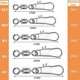 thumbnail image 2 of 100 Pcs Emerillones de Pesca Broche Giratorio Pesca Barriles Giratorios de Pesca Eslabn Giratorio Rodamiento de Bolas de Pesca con Broches #12, 10, 8, 2 of 5