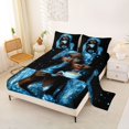 thumbnail image 2 of Castle Fairy Glam Black Woman Bed Sheets 4-Piece,Bling Starry Sky Print Full Size Sheets,Blue Silver,1 Fitted Sheet, 1 Flat Sheet and 2 Pillowcases, 2 of 6