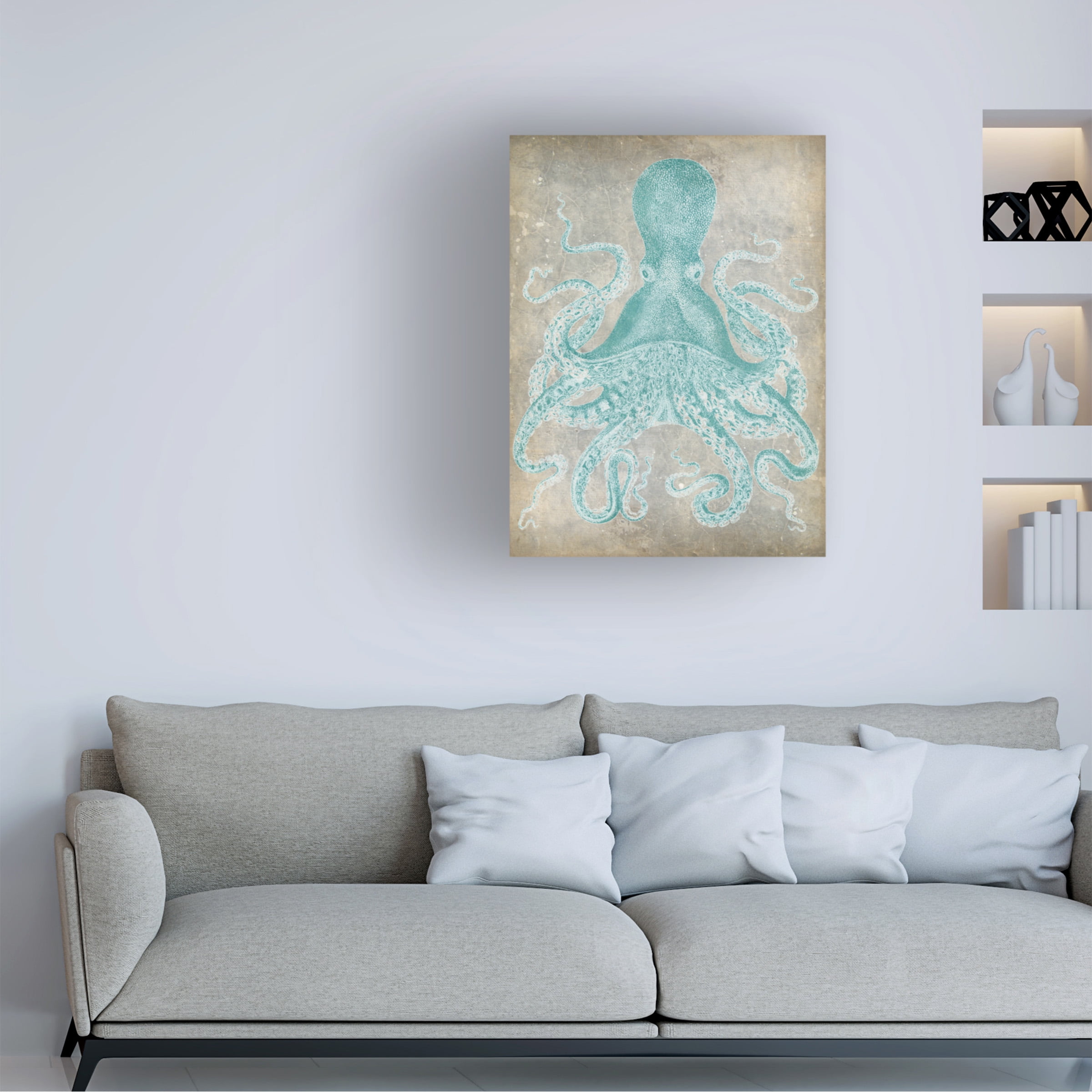 Trademark Fine Art Jennifer Goldberger Spa Octopus I Canvas Wall Art - 35x47