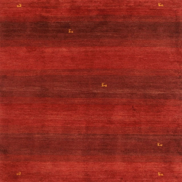 Ahgly Company Tapis d'Intérieur Carré Contemporain Rouge Abstrait, 8 Pieds Carré
