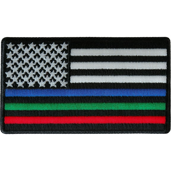 Blue Green and Red Striped American Flag Patch