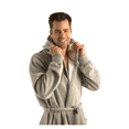 thumbnail image 3 of Unisex Hooded Bathrobe Sweatshirt Robe for Unisex Adult, Men and Women Gray One Size, 3 of 4