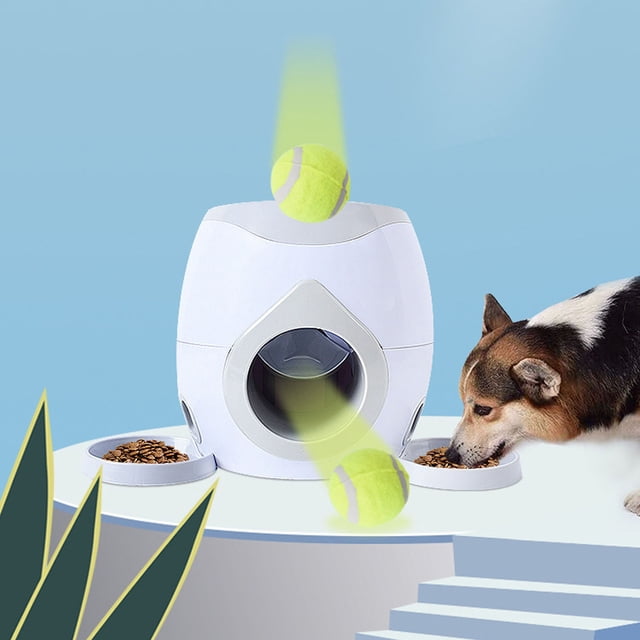 Juguete interactivo para perros, recompensa de comida de tenis para perros, alimentador para perros, juguete inteligente, máquina de recompensa de comida de tenis para perros construida para durar