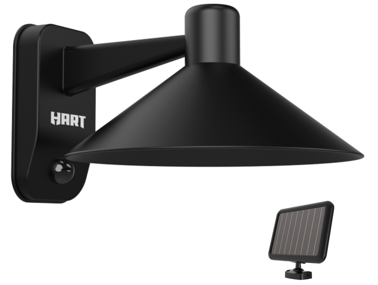 HART Solar Motion Sensing Decorative Outdoor LED Light, Dusk to Dawn Operation, 1200 Lumens