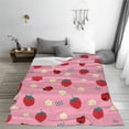 thumbnail image 5 of Pofeuu Strawberry and Ladybugs Print Ultra-Soft Micro Fleece Blanket,for Bed Or Sofa,All Season Throw Blankets Flannel Blanket-80"x60", 5 of 7