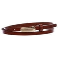 thumbnail image 1 of Women's 3/8" (10 mm) Skinny Plain Solid Real Leather Dress Belt, 1 of 2