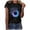 Black, variant on Patlollav Womens Plus Size T-Shirt Sunflower Printed Round-Neck Short Sleeve Tops