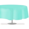 thumbnail image 2 of Aqua 1 Pack Standard Disposable Plastic Party Tablecloth 84" Inch Round Table Cover By Zimpleware, 2 of 5