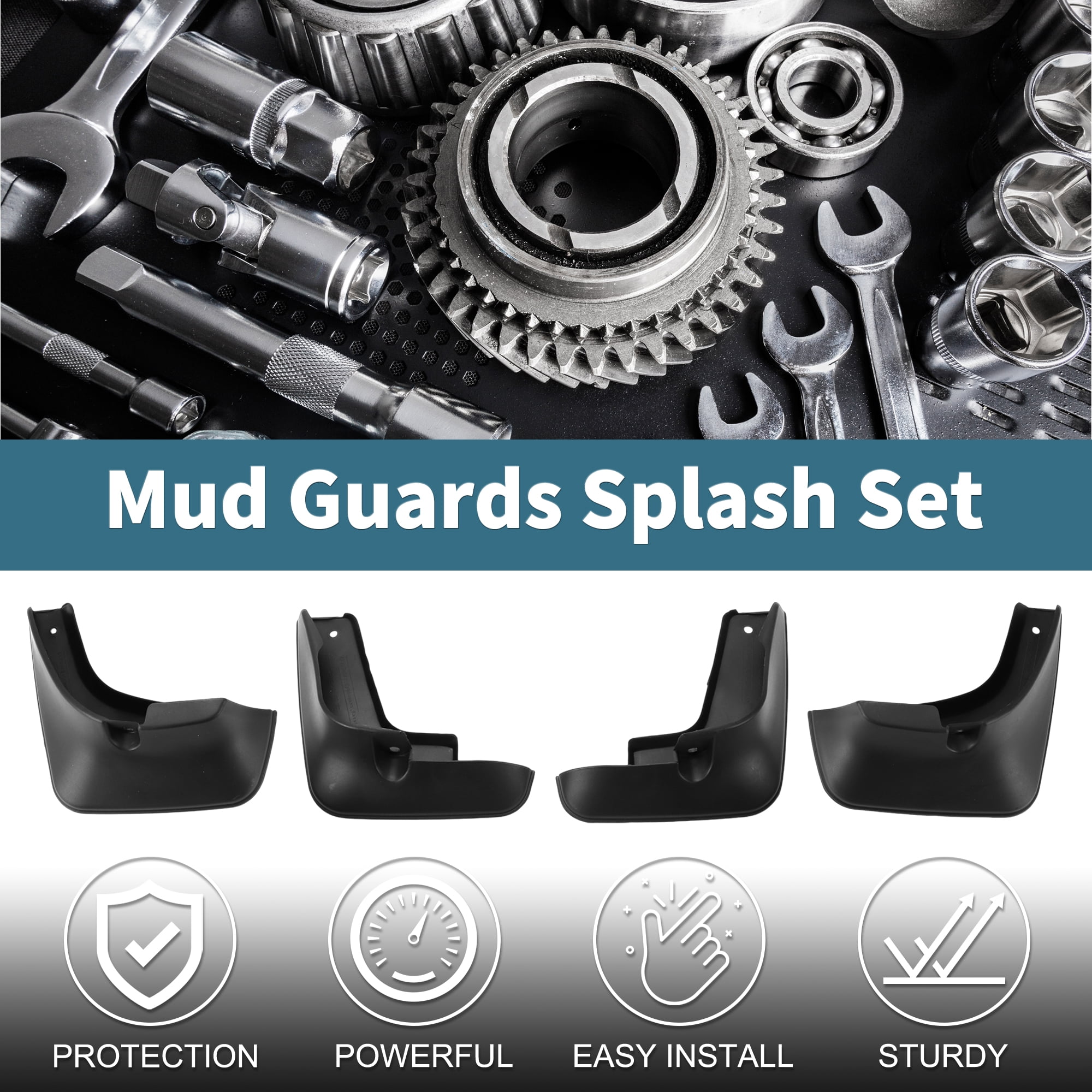 Unique Bargains 1set Mud Flaps Splash Guards for Toyota Avalon/ Premio 2001-2006 Front & Rear Mud Guards W/Mount Accessories