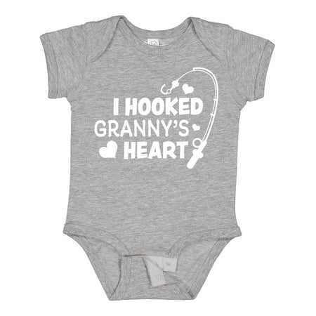 

Inktastic I Hooked Granny s Heart with Fishing Rod Gift Baby Boy or Baby Girl Bodysuit