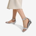 thumbnail image 4 of Women Low Wedge Heel Sandals Open Toe Ankle Strap Buckle Lady Work Casual Shoes, 4 of 6