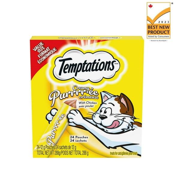 Gâteries pour chats TEMPTATIONS PURRRR-ÉE CRÉMEUSE avec poulet 24x12 g