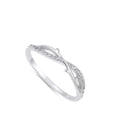 thumbnail image 4 of Sterling Silver Clear CZ Criss Cross Thorn Infinity Knot Promise Ring White 925 Female Size 8, 4 of 4