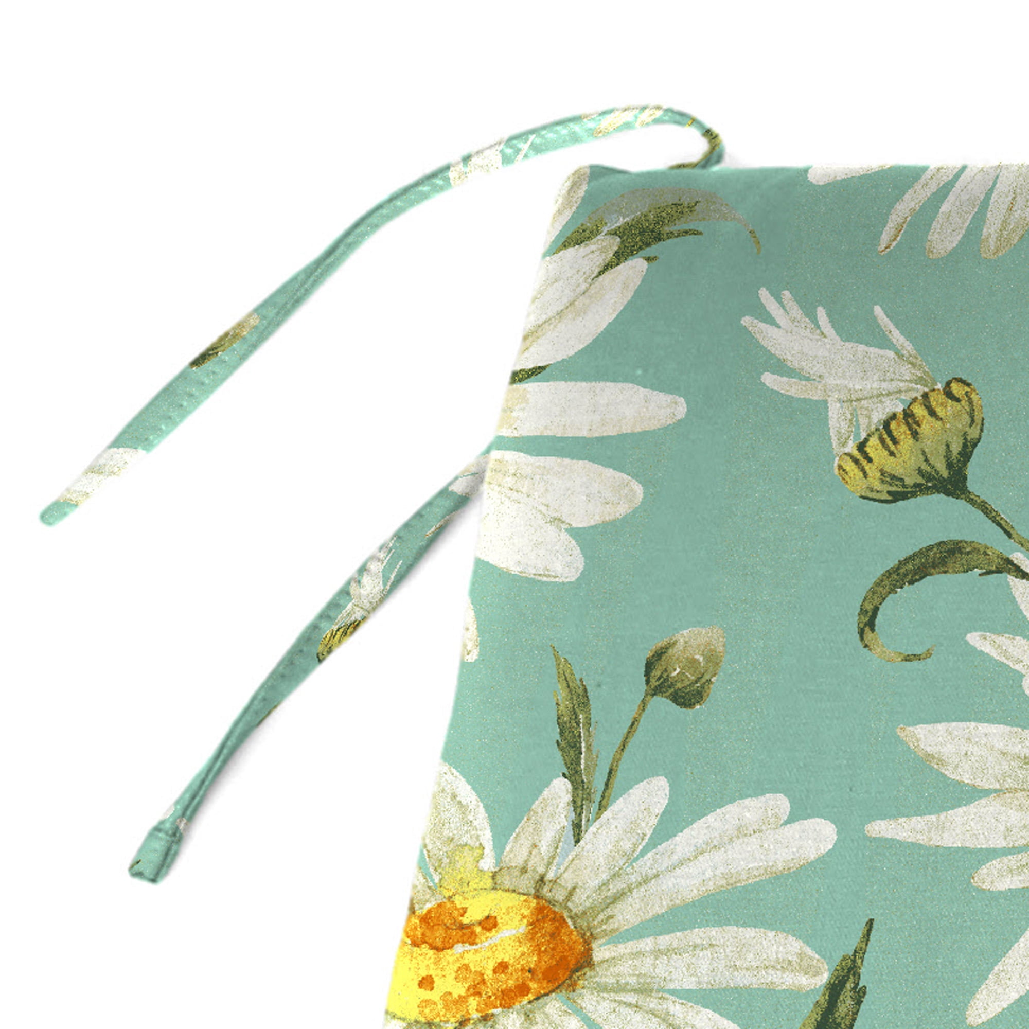 Jordan Manufacturing 57" x 18.75" Daphne Iceberg Aqua Floral Rectangular Outdoor Settee Swing Bench Cushion with Ties