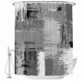 thumbnail image 2 of Shower Curtains for Bathroom, Grey Abstract Waterproof Fabric Shower Curtain, Modern Mottled Art Oil Painting Decorative Bathroom Curtain for Bathtub, 72"x78", No Hooks Included, 2 of 9