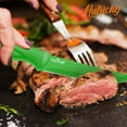 thumbnail image 7 of 8 Piece Kitchen Knife Set - Multi-purpose Unbreakable Ergonomic Non-stick Stainless Steel Kitchen Steak Knives Set with Fully Serrated Blades - Great for BBQ Grill - NutriChef NCSK8GE (Green), 7 of 7