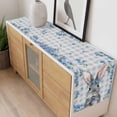 thumbnail image 4 of Easter Rabbit Table Runner 48 Inches Long Farmhouse Dress Scarves, Spring Cute Bunny Blue Flowers Buffalo Plaid Dining Tablerunner for Coffee Table/Kitchen Island/Party Décor, 13" x 48", 4 of 8