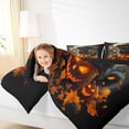 thumbnail image 4 of Manfei Spooky Pumpkin Bedding Sets Full with Comforter,Halloween Duvet Insert,Cute Pet Cat Comforter Sets Full Size,Breathable Room Decoration Reversible,3pcs, 4 of 8
