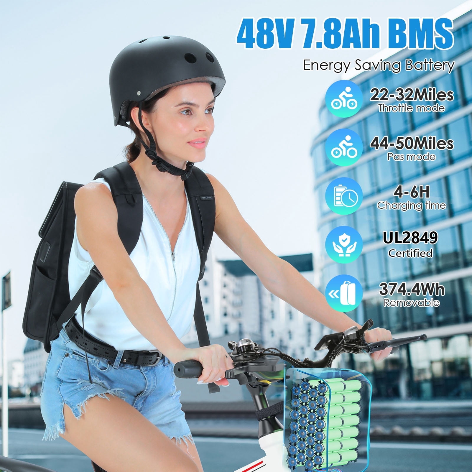 Elifine 500W 26" Electric Bike Folding Electric Mountain Bike for Adults, 22Mph, 48V 7.8Ah Battery Foldable Ebike, 21 Speed, Full Suspension Mountain E-bikes for Men Women with 5 Riding Modes, UL2849