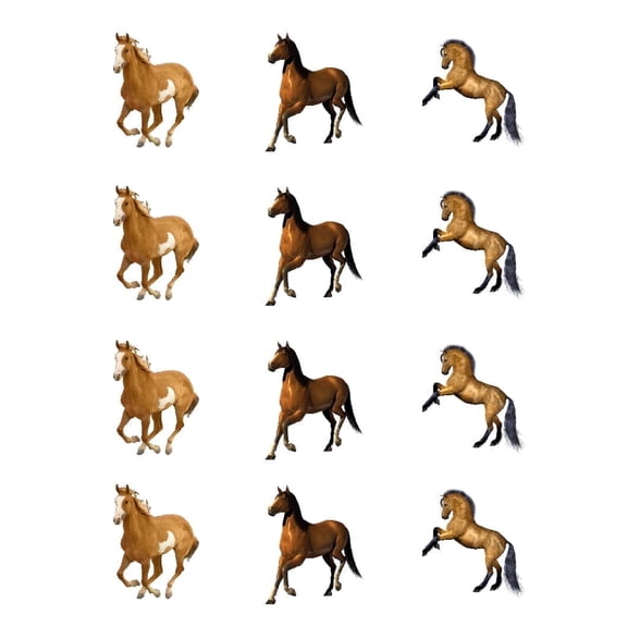 12 Count Assorted Horses Cupcake Toppers Edible Cupcake Topper Images ABPID53615