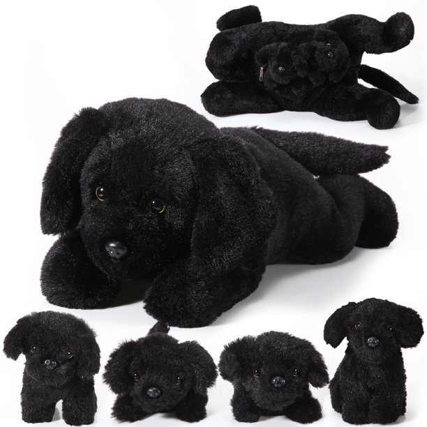 Peluche Skylety Dog Labrador con bebés en el interior, 5 unidades