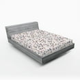 thumbnail image 2 of Ambesonne Floral Design Fitted Sheet, Simple Wildflowers, Queen Size, Eggshell Purple Grey, 2 of 5