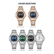 POEDAGAR Luxury Man Quartz Watch Square Watch For Men Waterproof Luminous Date Stainless Steel Mens Watches Sports Clock