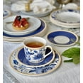 thumbnail image 2 of STPgoods Melodie de Fleurs Bone China Teacup & Saucer Set 7.44 fl oz (220 ml) Service for 4, Blue White Gold, 2 of 11