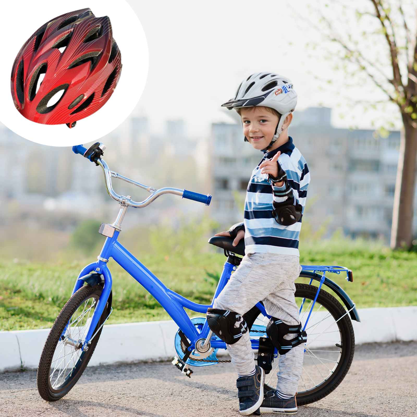 SiaBiced helmet for children Children's helmet Suitable for children 3-10 Red