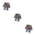 thumbnail image 1 of Sonducket Conjunto de abrigo para niña, traje para niño, traje para niño, ropa de moda, encaje transpirable, exterior, diario, exquisito, moda Type1 NO1, 1 of 6