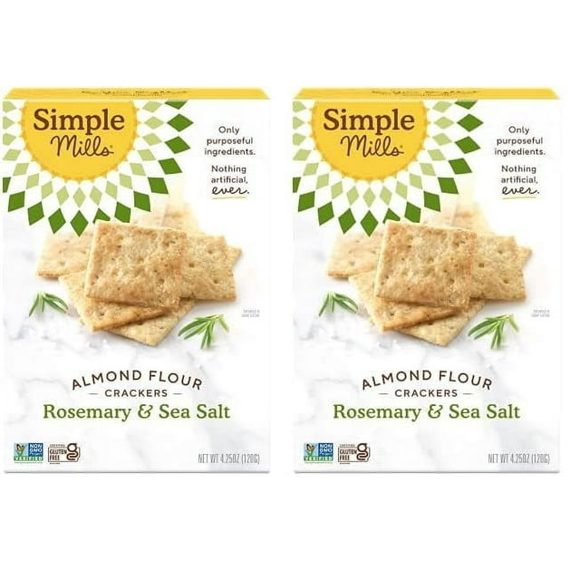 Almond Flour Crackers, Black Cracked Pepper, Gluten Free, Flax Seed, Sunflower Seeds, Corn Free, Good for Snacks, Made with whole foods, (Packaging May Vary)