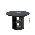 thumbnail image 3 of Fsbecl 43.3"-59" Extendable Wooden Round Dining Table for 4-6 with 2-Tier Storage Shelf, Black, 3 of 8