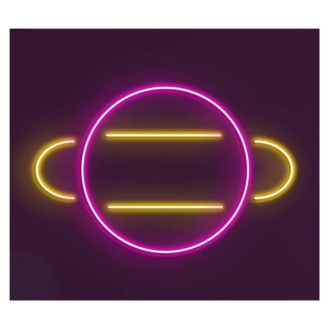 Letrero De Neón LED Planet Saturno Anillado, Luz Para Habitación Infantil, Espacio, Escaparate, , Entrada Comercial, 40cm