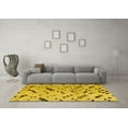 thumbnail image 3 of Ahgly Company Machine Washable Indoor Rectangle Solid Yellow Modern Area Rugs, 8' x 10', 3 of 4
