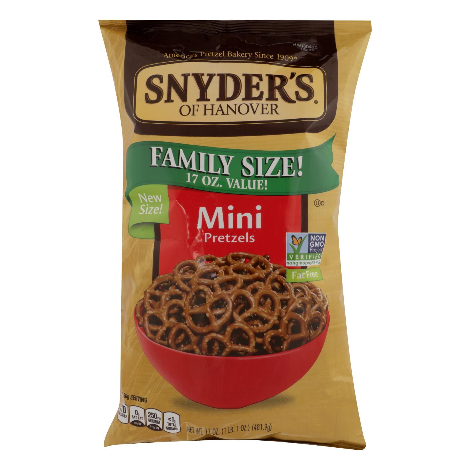 Snyder's Of Hanover Pretzels Mini Family Size Case Of 6 17 Oz