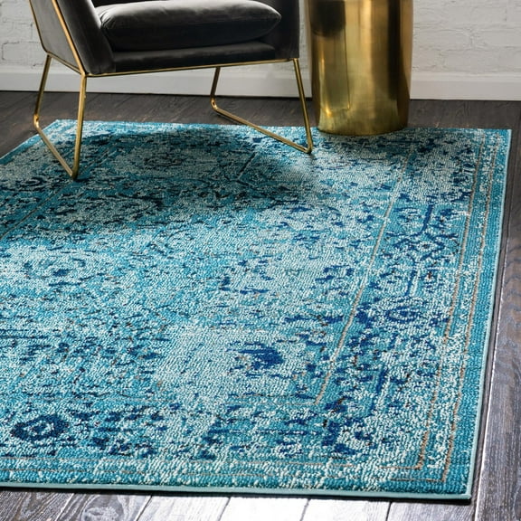 Unique Loom Medici Collection Area Rug - Salamanca (8' x 10' Rectangle Light Blue/Blue)