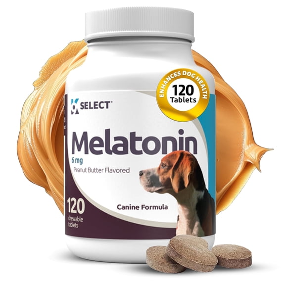 K9 Select Melatonin Tablets for Dogs, Peanut Butter Flavor, 120 Count