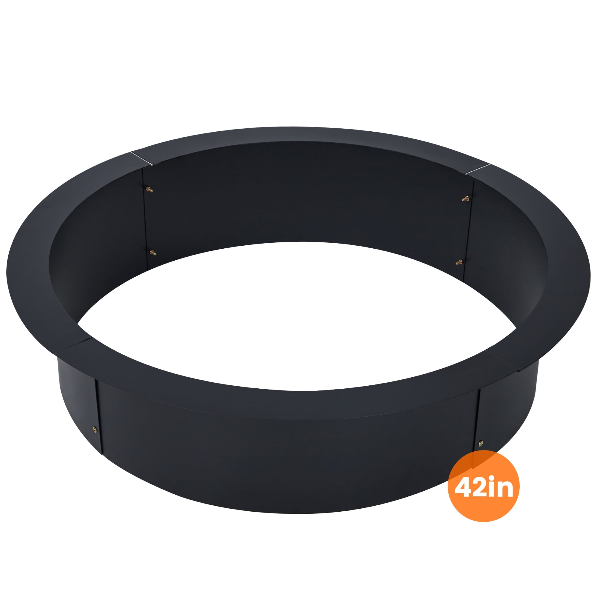 ChaoLink 42 Inch Fire Pit Ring Insert, Outer Round DIY Steel Liner for Outside Wood Burning Fire Pit for Backyard, Camping