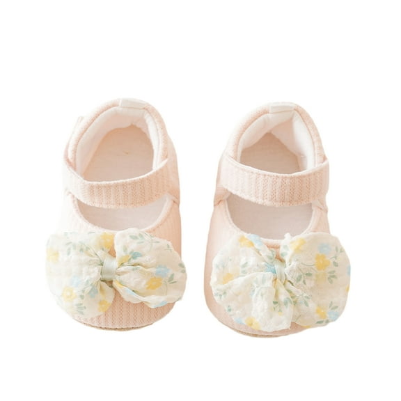Loliuicca Infant Baby Girls Moccasins Cute Floral Print Bowknot Flat Shoes