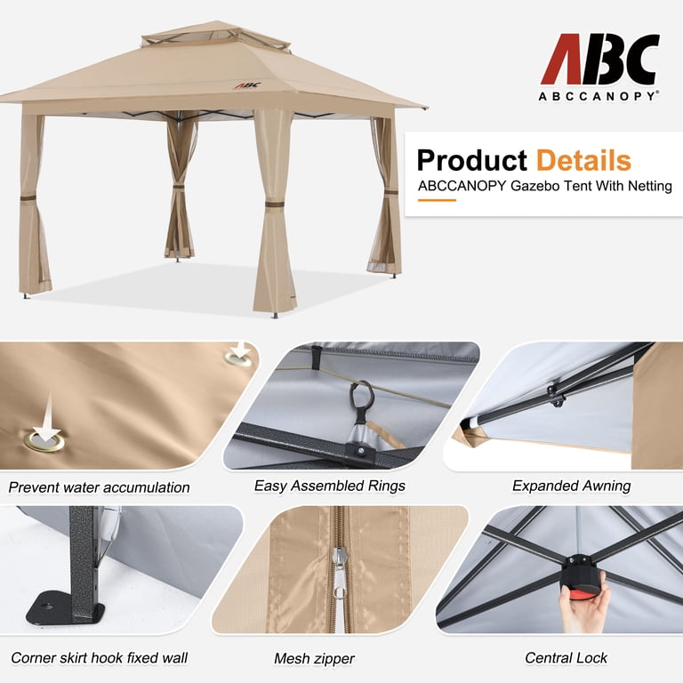 ABCCANOPY 13'x13' Gazebo Tent Outdoor Pop up Gazebo Canopy Shelter