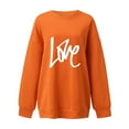 thumbnail image 3 of Guluxicc Sweatshirts for Women Casual Trendy Fashion Cute Valentine's Day Letter Print Tops Long Sleeve Pullover Shirts, Orange, L, 3 of 3