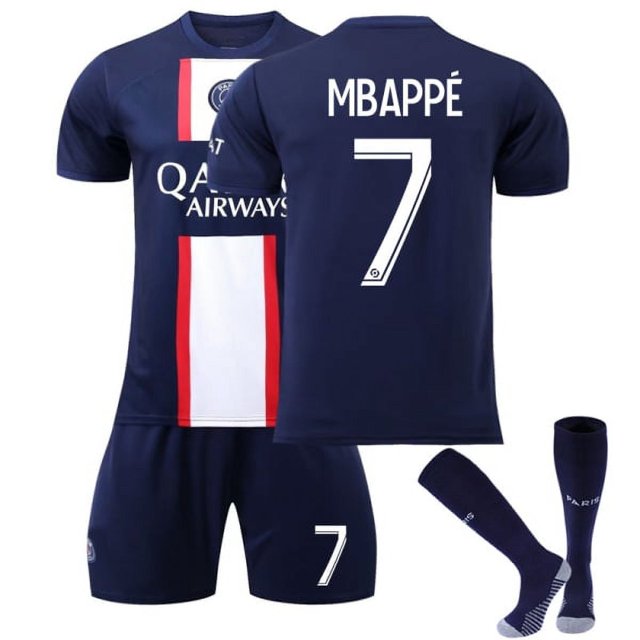 Paris 22/23 Kits de fútbol Niños Camiseta de entrenamiento en casa Pantalones cortos Traje MBAPPE 7 L brillar Electrónica