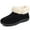 Black, variant on Ravelier Women's Plush Faux Fur Collar Bootie Slipper