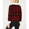 thumbnail image 2 of Coffee Shop Juniors Women's Faux-Fur-Collar Plaid Jacket, Red/Black Large - NEW, 2 of 4