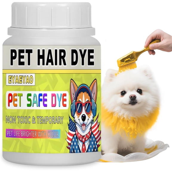 EYAEYAO Yellow Dog Hair Dye 3.5 oz - Non-Toxic Permanent Grooming Dye with Bright Color for Dogs & Small Pets