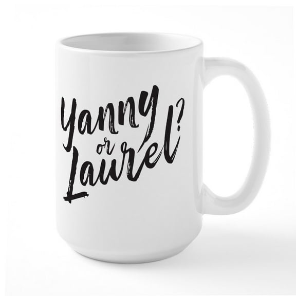 CafePress - Yanny Or Laurel? Mugs - 15 oz Ceramic Large White Novelty Mug