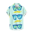 thumbnail image 2 of Njoeus Hawaiian Shirts for Men Big & Tall Shirt Funny Novelty Graphic Button-Down Shirt Casual Short Sleeve Shirts Summer Holiday Beach T-Shirts Tops 2X 3X 4X Clearance Blue, 2 of 7