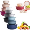 thumbnail image 3 of 4 Piece Plastic Mixing Bowls with Lids Set - Leak-Proof Microwave & Freezer Safe Stackable Mixing Bowl Set for Meal-prep, Storing and Serving - Non-Slip Durable Large Nesting Bowls(Black,5x5x2"), 3 of 7